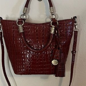 Brahmin purse, Sweetheart Cordovan, embossed leather